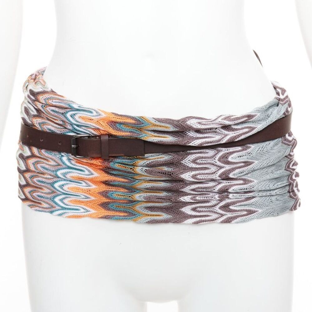Missoni Knitted Leather Wrap Belt